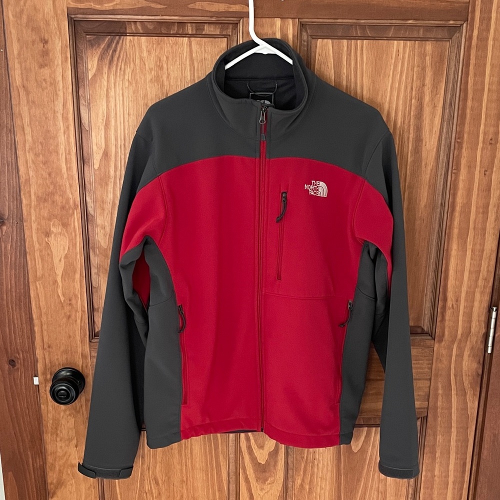 The North Face Men's Red and Dark Gray Performance Jacket.Sporty,Outdoor,Hiking